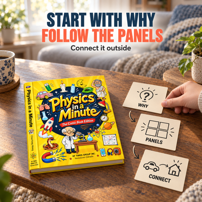 Physics in a Minute Comic Book — START WITH WHY FOLLOW THE PANELS