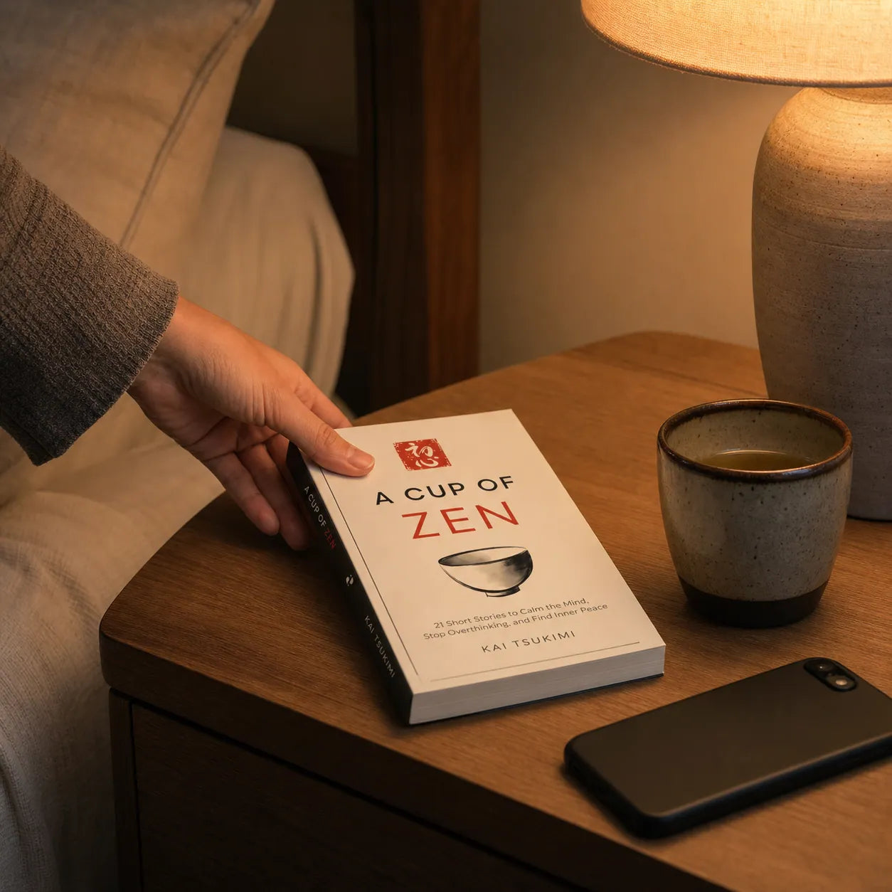 The book on a nightstand