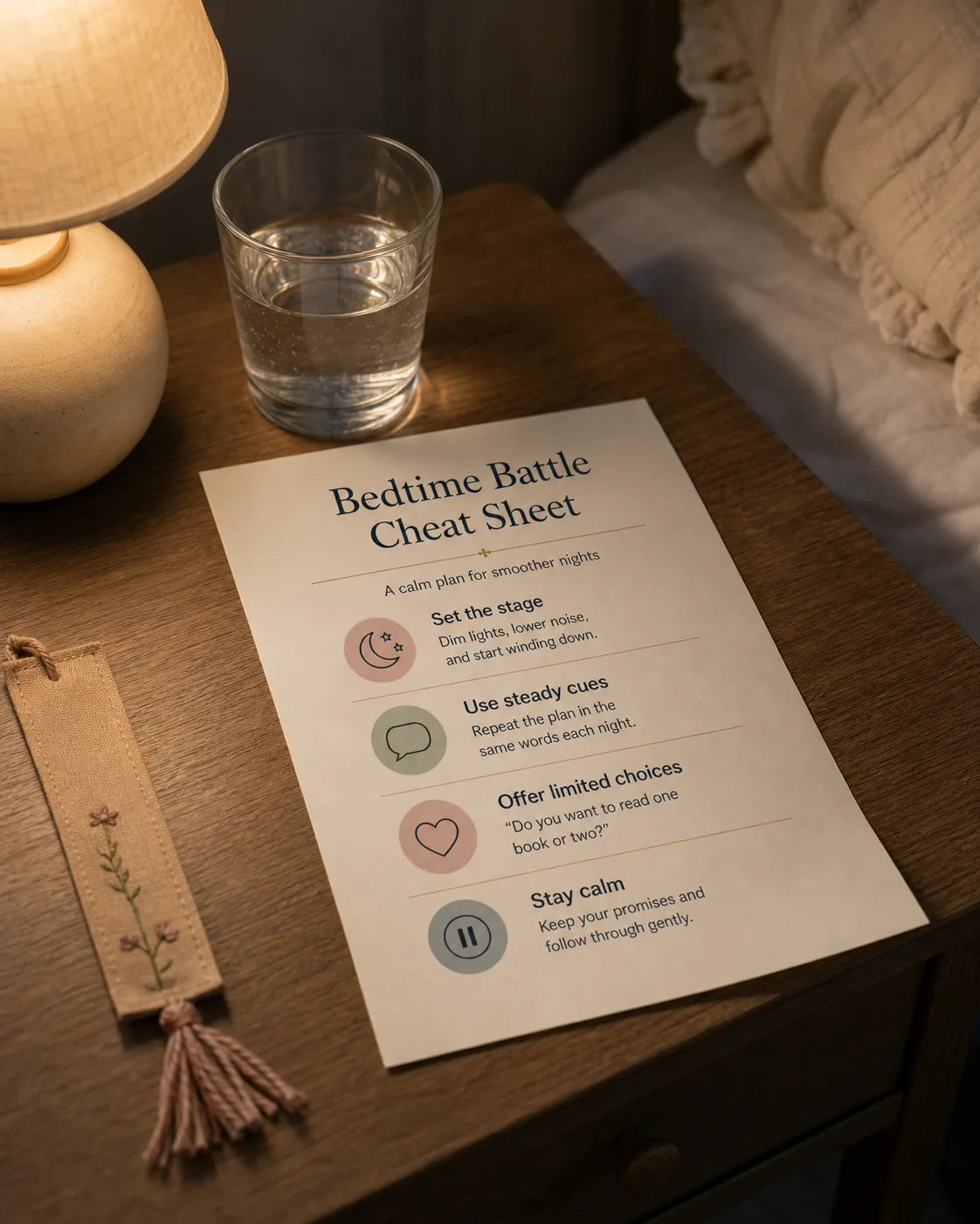 Bedtime cheat sheet